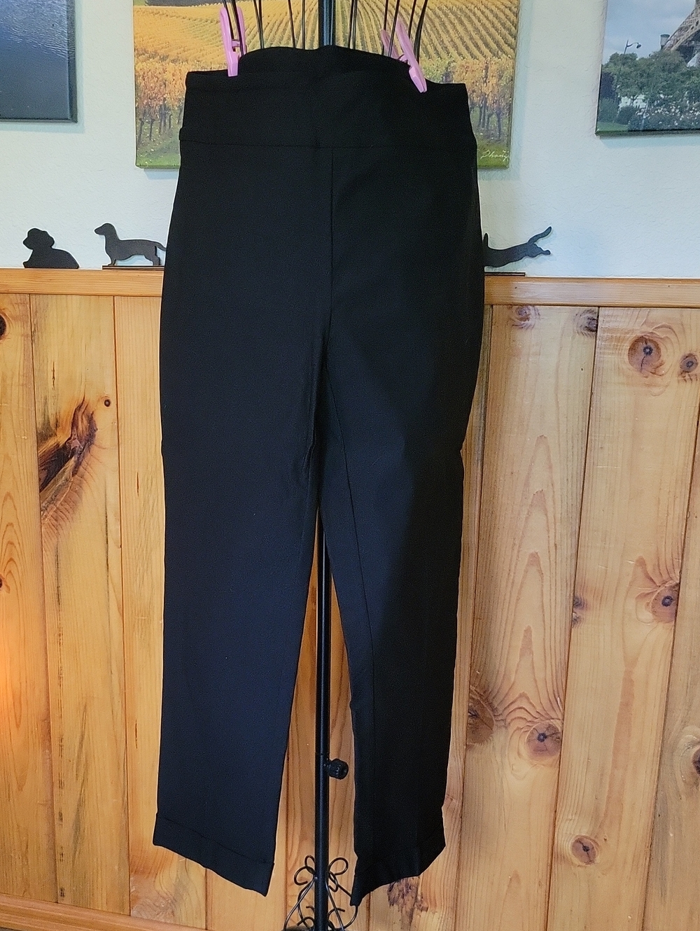 Tribal Women Black Cropped Ankle Tapered Pants